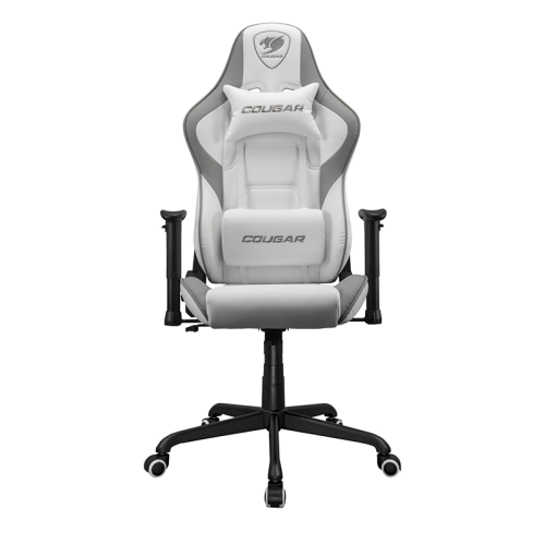 Cougar Gaming Chair Armor Elite, Steel-Frame, Breathable PVC Leather, 160° Recliner System, 120Kg Weight Capacity, 2D Adjustable Arm-Rest, Steel 5-Star Base- White